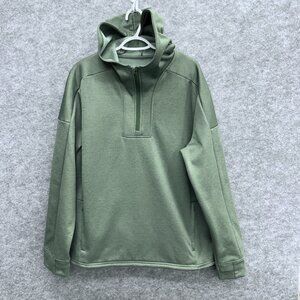 Tek Gear Men's Ultra Soft Fleece 1/4 Zip Pullover Hoodie Sweatshirt Green Size L